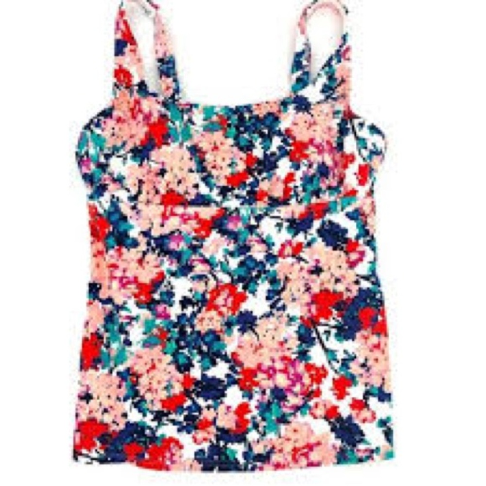 Lands' End Floral Tankini Swim Top